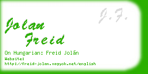 jolan freid business card